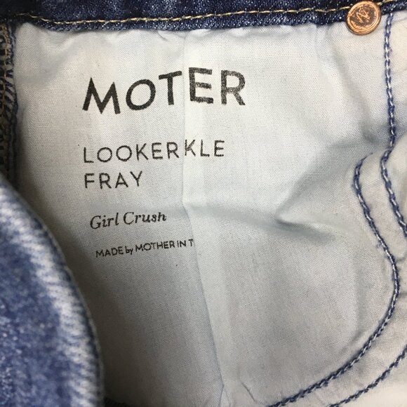 MOTHER Girl Crush Wash The Looker Ankle Fray Hem 5 Pocket Logo Hardware Jeans - Picture 3 of 16